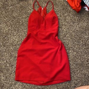 Red mini bodycon dress
